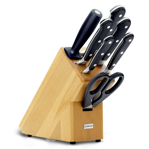 Wusthof Grand Prix II 7-piece Knife Block Set, Beechwood Base